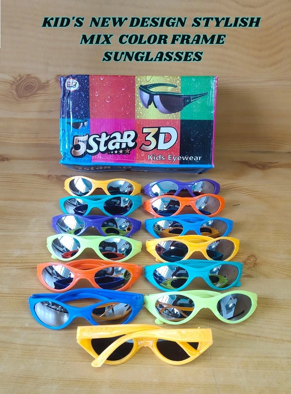 KIDS NEW DESIGN STYLISH MIX COLOR FRAME SUNGLASSES - FREE, 12