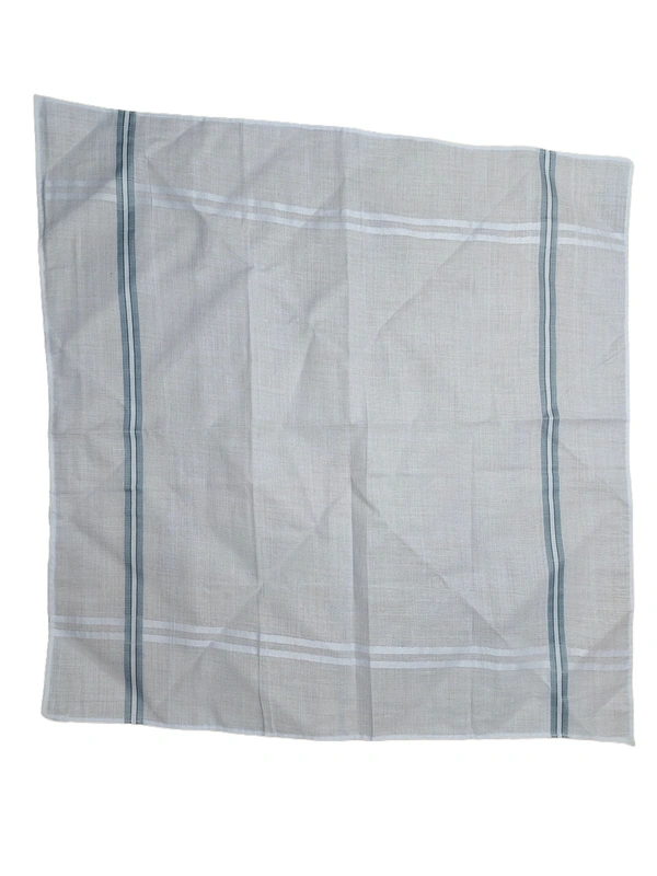 MENS PURE COTTON PREMIUM QUALITY WHITE  COLOR STRIP DESIGN HANKIES SET OF 18 PICES IN 6 BOX (EACH BOX P PICES HANKIES PACKING) - 44*44, 18