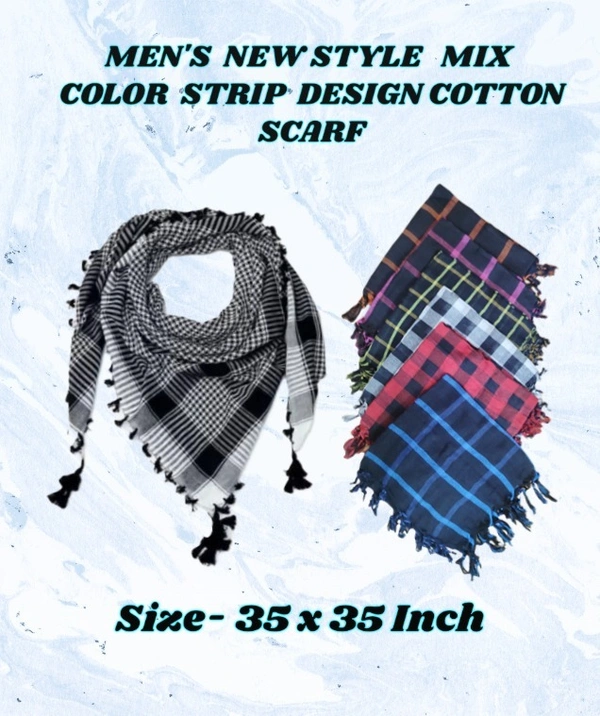 MENS NEW STYLE MIX COLOR STRIP DESIGN COTTON SCRF - FREE, 12