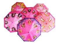 SINGLE FOLD FRILL DISIGN MIX COLOR  CARTOON PRINTED AUTO OPEN KIDS UMBRELLA SIZE-19 INCH - FREE, 6