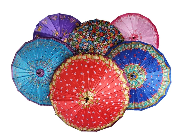 SINGLE FOLD POLYSTER MIX PRINTED AUTO OPEN UMBRELLA SIZE 22 INCH - FREE, 6