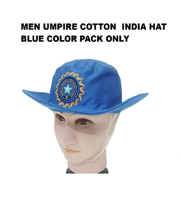 MEN COTTON INDIA  UMPIRE HAT COLOR BLUE COLOR PACK ONLY  - FREE, SET OF 12