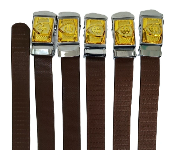 MEN'S CHINA SHEET PATTI WITH ARMY BUCKLE BROWN COLOR BELT SIZE-(45 INCH LENGTH,40MM WIDTH) - SIZE-(45 INCH LENGTH,40MM WIDTH), 6
