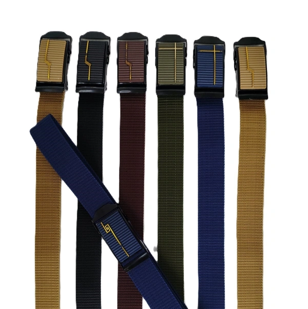 MEN'S STYLISH CANVAS NYLON FABRIC MIX COLOR BELT SIZE-(45 INCH LENGTH,40MM WIDTH) - SIZE-(45 INCH LENGTH,40MM WIDTH), 6