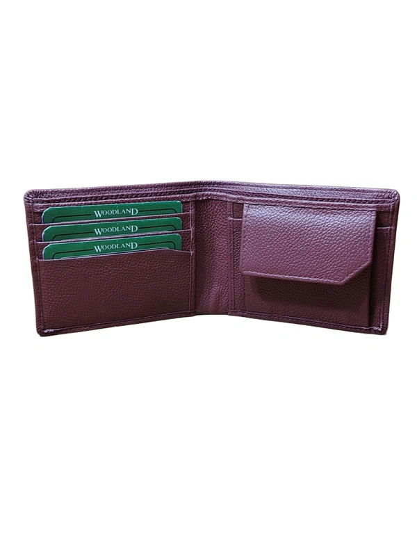 MENS GENUINE LEATHER BRANDED WALLET IN BROWN COLOR  - FREE, 6