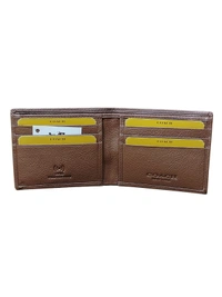 MENS GENUINE LEATHER BRANDED WALLET IN TAN COLOR  - FREE, 6