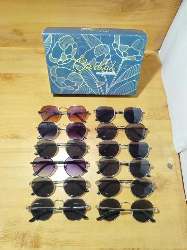 MENS METAL FRAME MULTI COLOR MIX LENS STYLISH SUNGLASS - FREE, 12