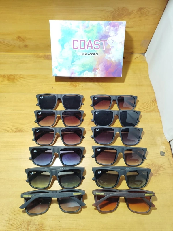MENS RUBBER FRAME DC MIX COLOR  STYLISH WAYFARER WITH SIDE LOGO PRINTED  - FREE, 12