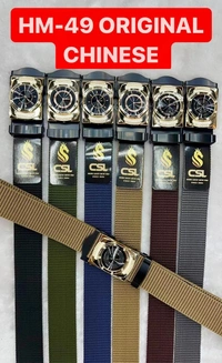 MEN'S CHINA IMPORTED NYLON MULTI COLOR MIX DESIGN AUTO BUCKLE BELT PATTI OVER SIZE WIDTH 40MM - FREE SIZE, 12