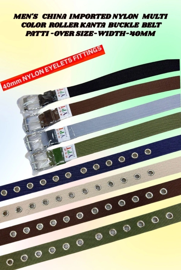 MENS  CHINA IMPORTED NYLONE MULTI COLOR ROLLER KANTA BUCKLE BELT - FREE SIZE, 12