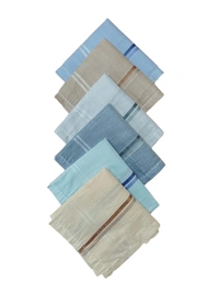 MENS PURE  COTTON MULTI COLOR MIX STRIP DESIGN HAND KERCHIEF SIZE-45*45 Cm - 45*45 CM, 12