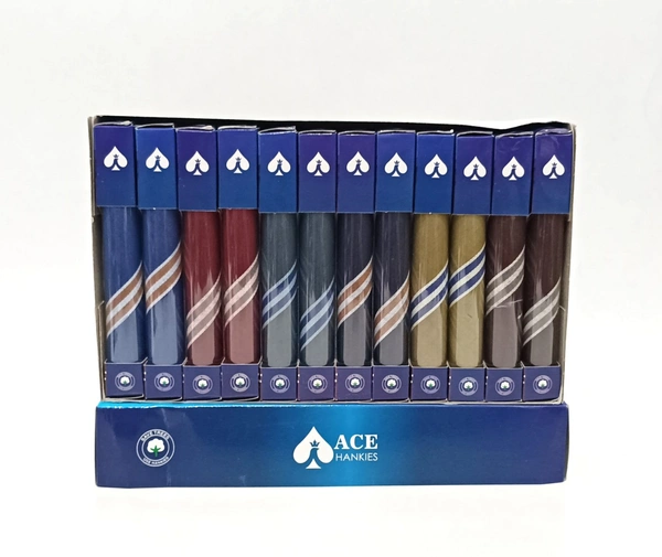 Ace Single Pcs Box Pure Cotton Hankies, 12 Pcs In One Box Packing,Size- 45*45 - 45*45 cm, 12
