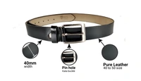 "MEN'S LEATHER BLACK COLOR KANTA BUCKLE BELT  SIZE-(LENGTH-OVER SIZE,WIDTH-35MM" - SIZE-(LENGTH-OVER SIZE,WIDTH-35MM, 6