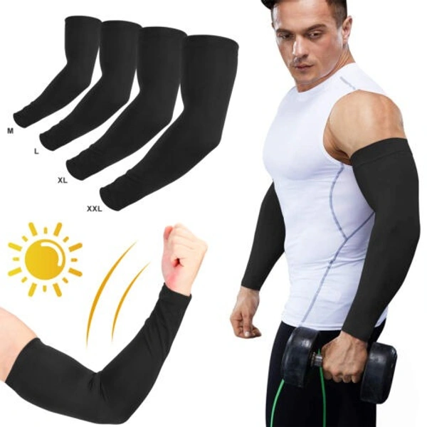 Arm Sleeves For Men And Women Black Colour, Made Up Of Polyamide And Spandex Material - 12
