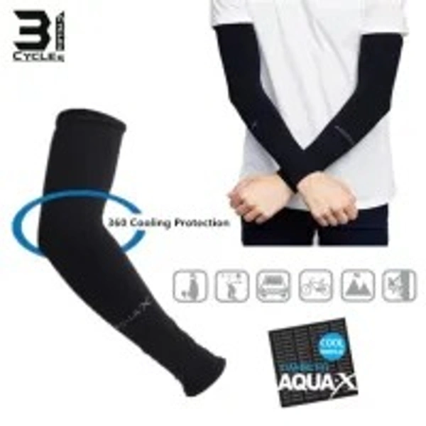 Arm Sleeves For Men And Women Black Colour, Made Up Of Polyamide And Spandex Material - 12