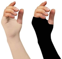 Arm Sleeves For Men And Women Cream And Black Colour, Made Up Of Polyamide And Spandex Material - 20