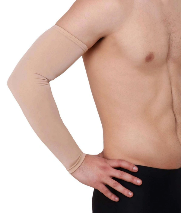 Arm Sleeves For Men And Women Cream Colour, Made Up Of Polyamide And Spandex Material - 12