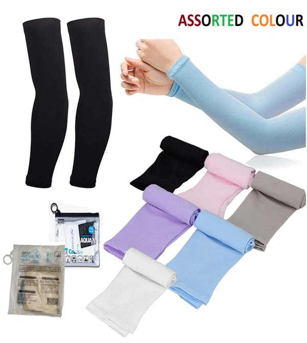 Arm Sleeves For Men And Women Mix Colour, Made Up Of Polyamide And Spandex Material - 12
