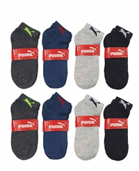 Boys  Branded Anklet  Socks, Mix Color Pack (Pack  Of 12 Pairs) Size 9-11 - 12