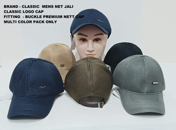 Brand - Classic  Mens Net Jali Classic Logo Cap Fitting - Buckle Premium Nett Cap Multi Color Pack Only - 12