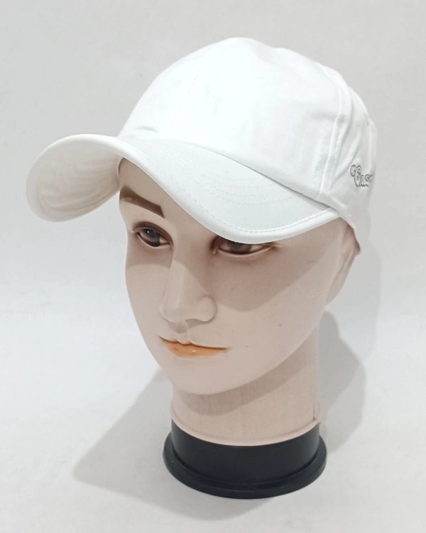 Brand - Classic Mens White Cotton Cap Fitting - Velcro Color - White Color Only - 12
