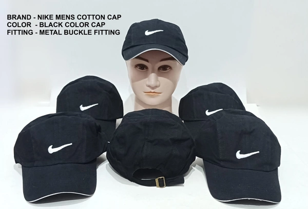 Brand - Nike Mens Cotton Cap Color - Black Color Cap Fitting - Metal Buckle Fitting - 12