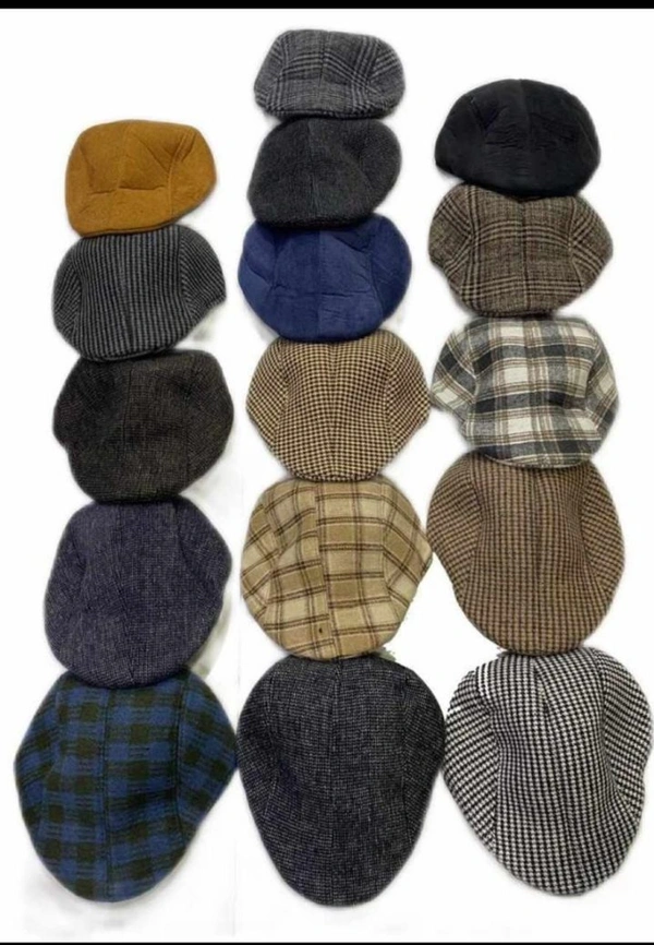 Fashno Men Velvet Material Mix Color Cap - 12