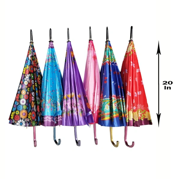 SINGLE FOLD POLYSTER MIX PRINTED AUTO OPEN UMBRELLA SIZE 22 INCH - FREE, 6