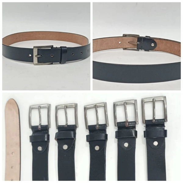 Genuine Leather Black Color Belt Strap Length 48 Inches Length And Width 35 Mm - 6