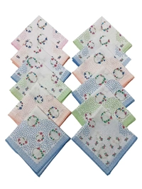 Handkerchiefs 11 In X 11 In Size In Assorted Colors - 11*11 cm, 12