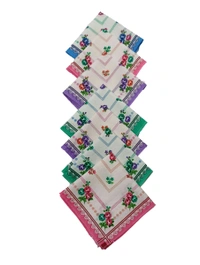Handkerchiefs 11 In X 11 In Size In Assorted Colors - 11*11 cm, 12