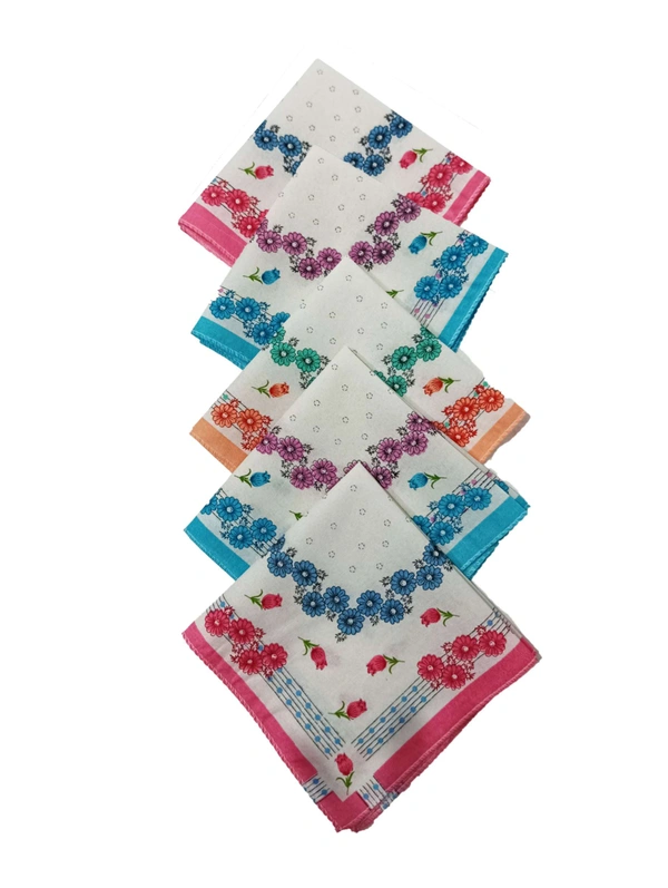Handkerchiefs 11 In X 11 In Size In Assorted Colors - 11*11 cm, 12