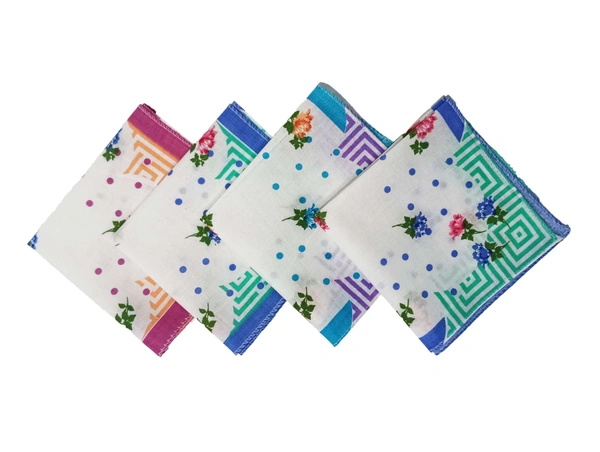 Handkerchiefs 11 In X 11 In Size In Assorted Colors - 11*11 cm, 12