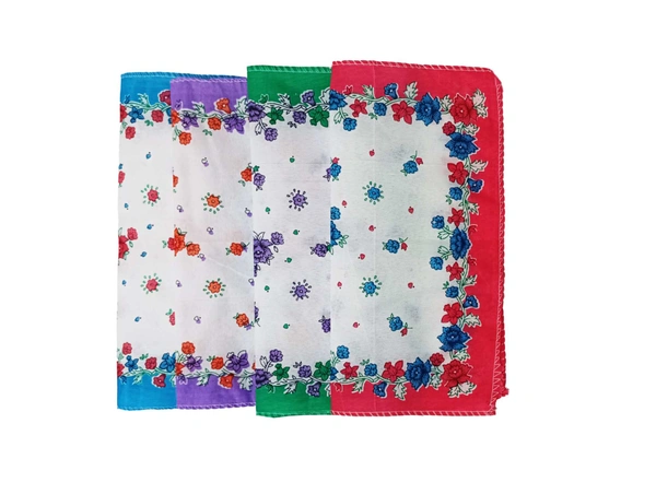 Handkerchiefs 11 In X 11 In Size In Assorted Colors - 11*11 cm, 12
