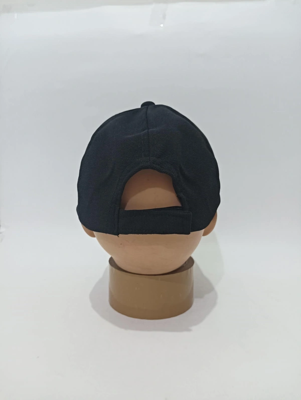 Indian Flaxi Fit Rubber Printed Logo Caps Color -Black-  Colour Pack Fitting -Velcro Size -Small For Boys - 48