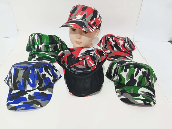 Kids Camoflauge Multi Color Cotton Cap - 12