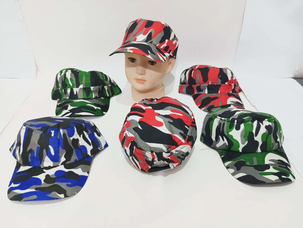 Kids Camoflauge Multi Color Cotton Cap - 12