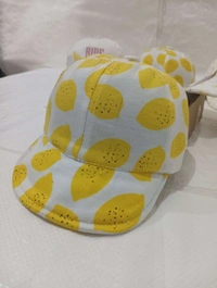 Kids Girls Stylish Cotton Caps Colour Mix Printed Fitting Velcro - 120