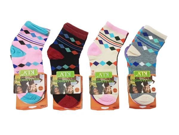 Kids Socks Mix Colour Pack  (Pack Of 12 Pair ) Size-3-6,6-9,9-12, Year. - 36