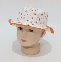 Kids/Girls Round Style Printed Cotton Cap Color - Mix Color Cap Fitting Elastic - 12