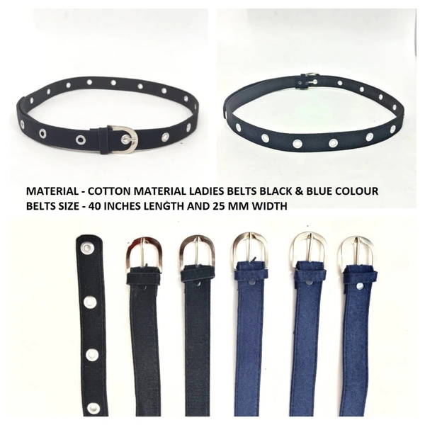 Ladies Cotton Material Assorted Color Belt Strap Length 40 Inches Length And Width 25 Mm - 12