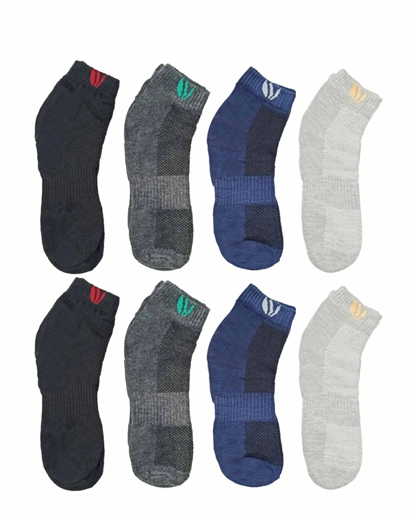 Men Anklet Socks, Mix Color Pack (Pack  Of 12 Pairs) - 12