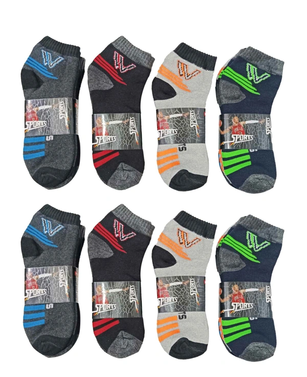 Men Anklet W Socks, Mix Color Pack (Pack  Of 12 Pairs) - 12