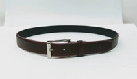 Men's Belt 35 Mm Pu Leather Brown Color Strap Pin Hole Buckle - 6
