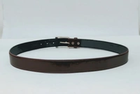Men's Belt 35 Mm Pu Leather Brown Color Strap Pin Hole Buckle - 6