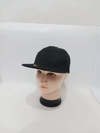 Mens Black Cotton Hip-Pop Cap - 12
