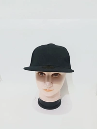 Mens Black Cotton Hip-Pop Cap - 12