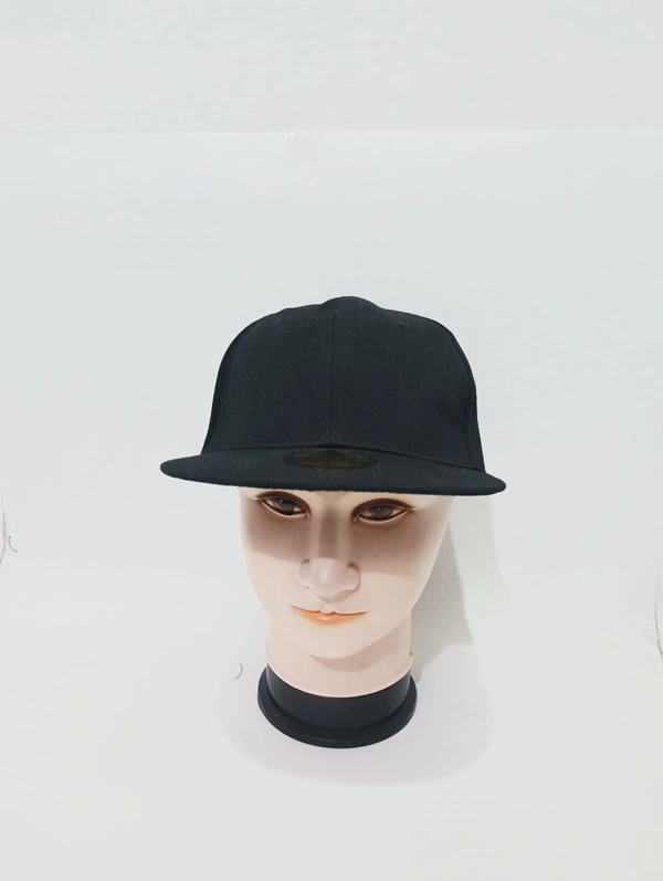 Mens Black Cotton Hip-Pop Cap - 12