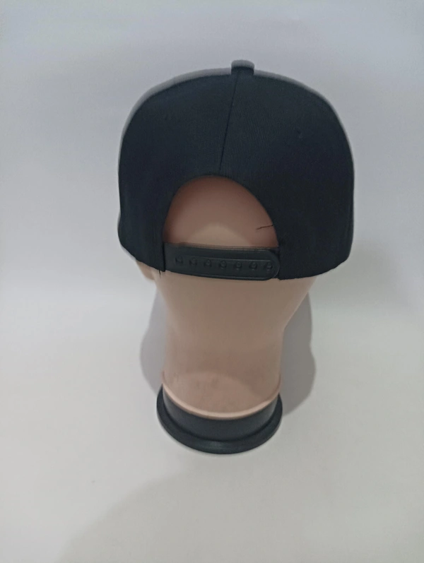 Mens Black Cotton Hip-Pop Cap - 12