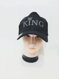 Mens Black Rubber Print Flexi Fit Cap - 12